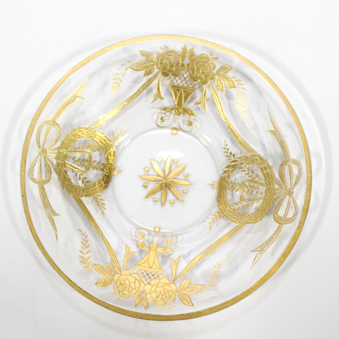 Collection of Gilt Decorated Glass Finger Bowls and Plates, 20th Century
