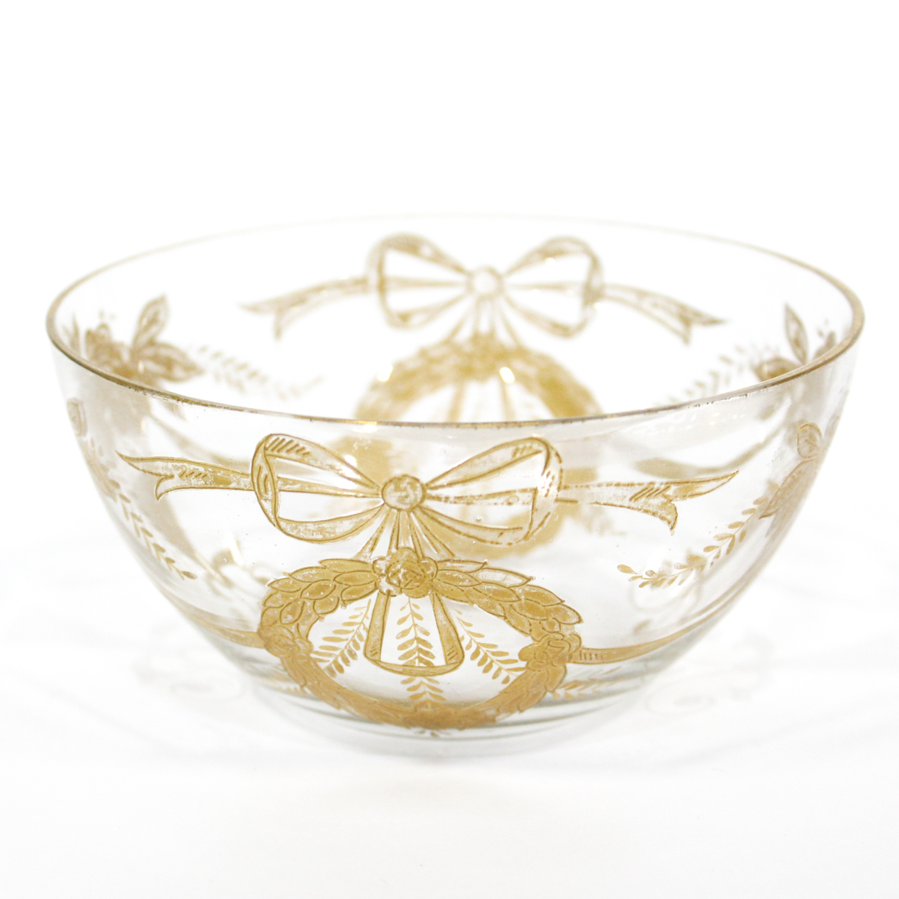 Collection of Gilt Decorated Glass Finger Bowls and Plates, 20th Century