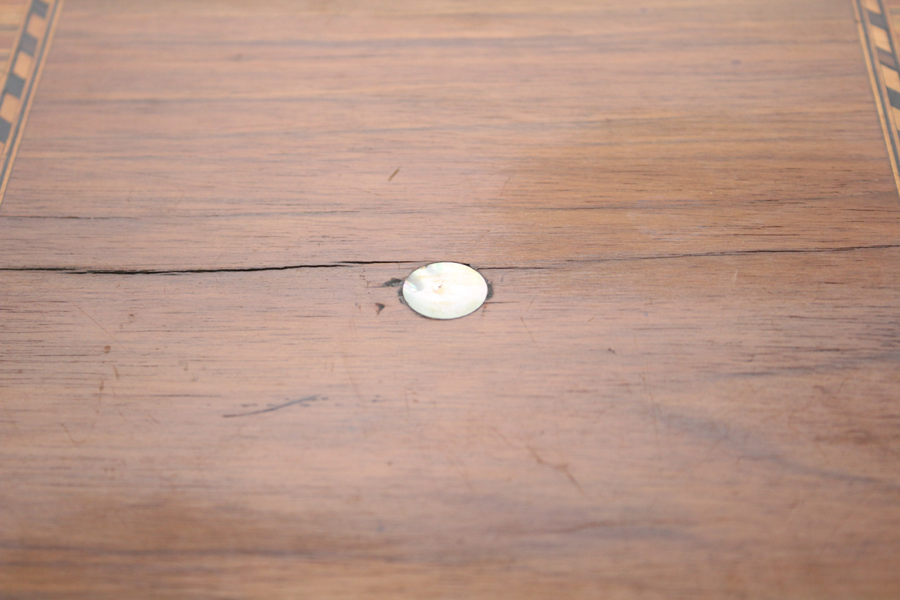 Victorian Walnut and Marquetry Jewelry Box, Late 19th Century
