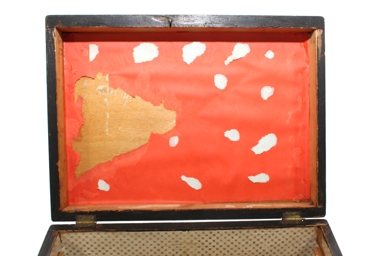 Victorian Walnut and Marquetry Jewelry Box, Late 19th Century