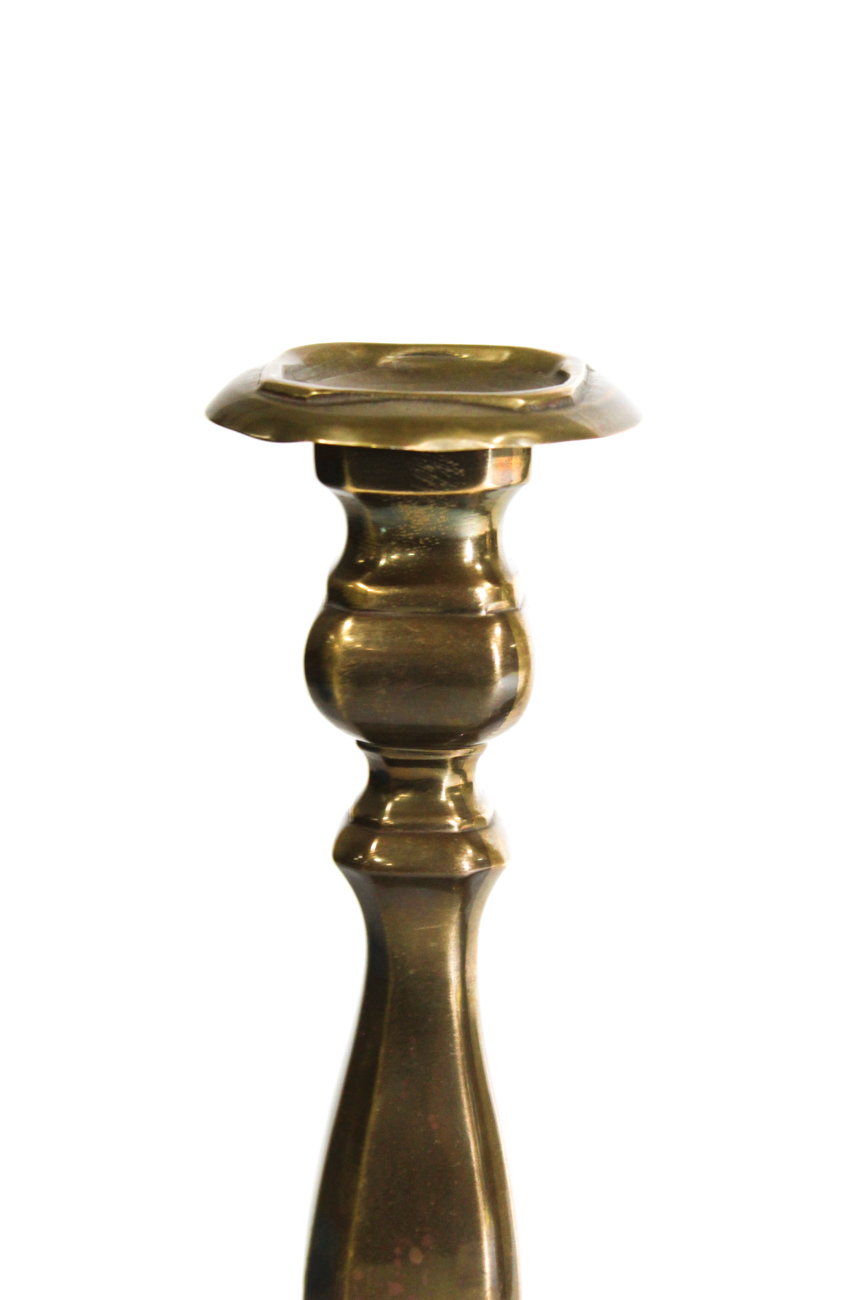Pair of Brass Candlesticks, Late 19th Century