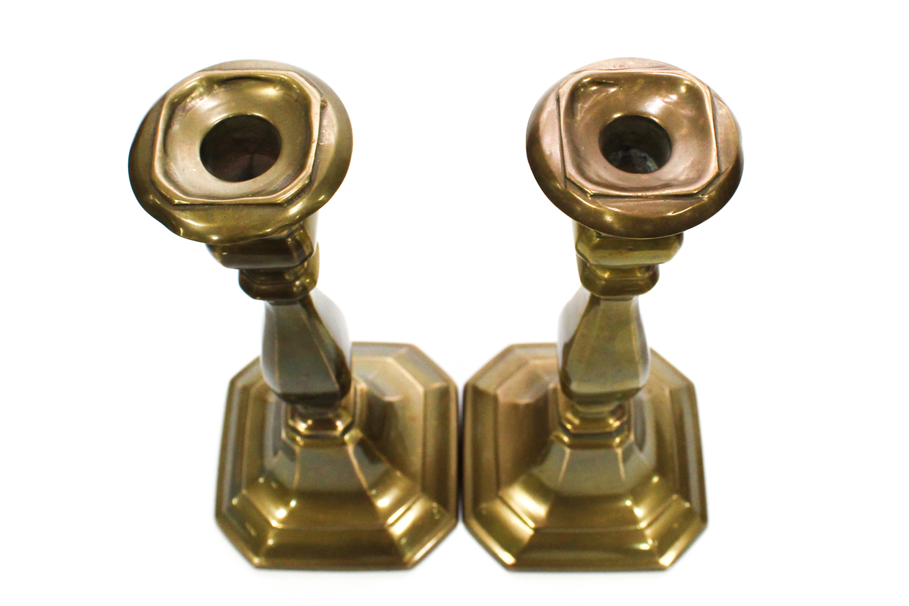 Pair of Brass Candlesticks, Late 19th Century