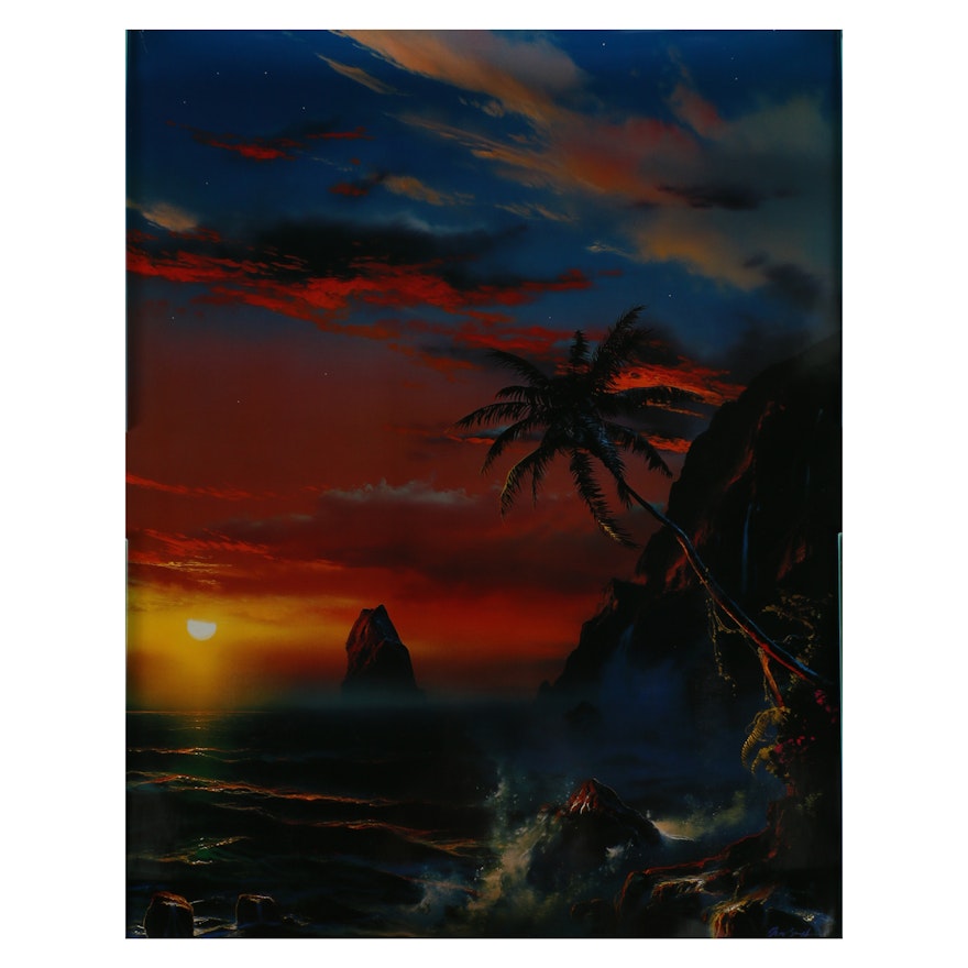 Offset Lithograph After Dale Terbush "When Twilight Turns to Paradise"