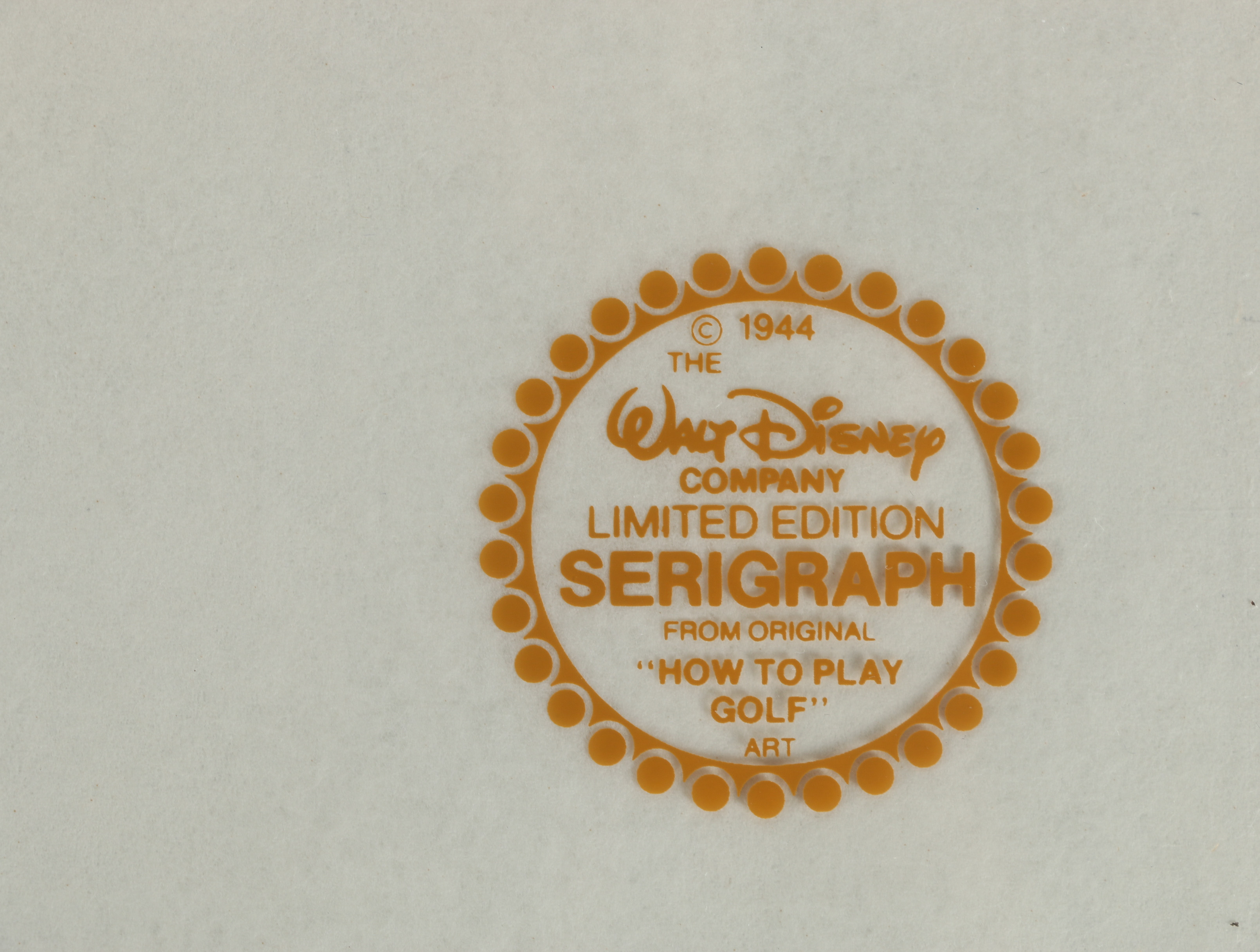 Reproduction Sericel of Goofy