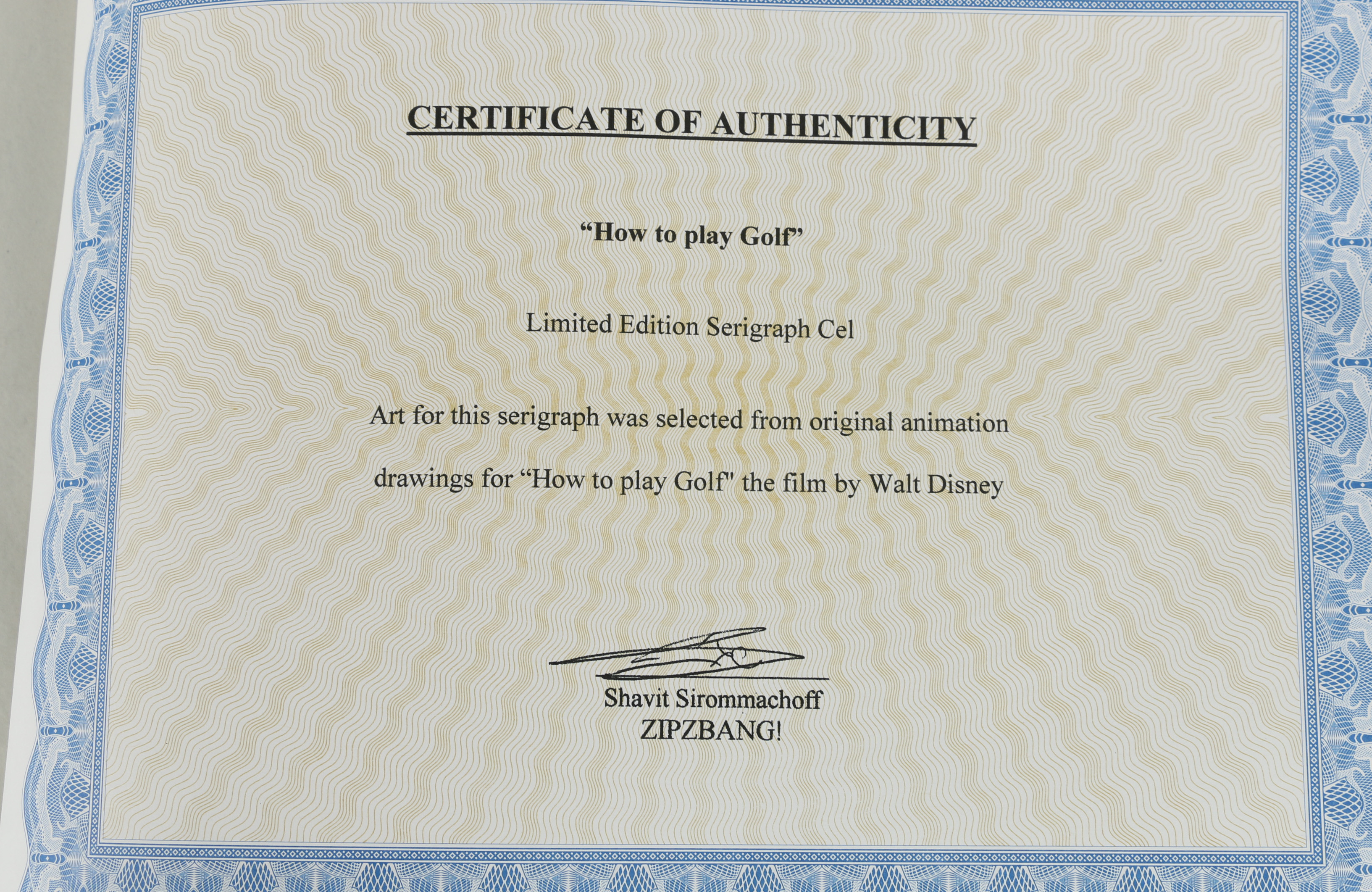 Reproduction Sericel of Goofy