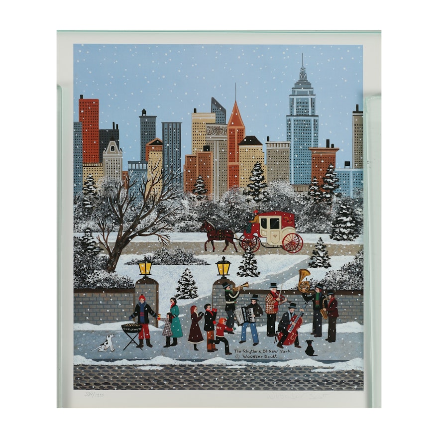Jane Wooster Scott Offset Lithograph "The Rhythms of New York"