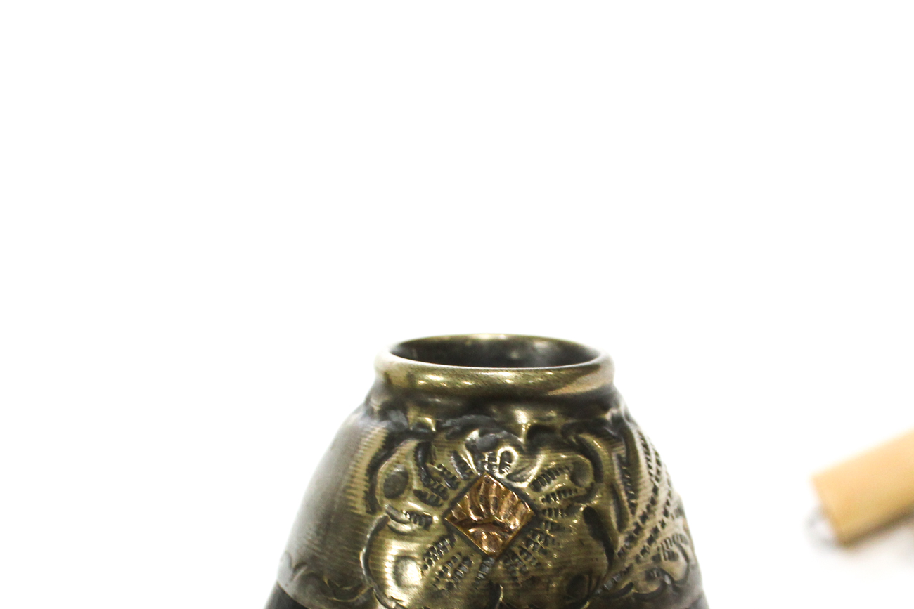 Argentinian Silver Yerba Mate Tea Gourd, Straw and Accessories, 20th Century