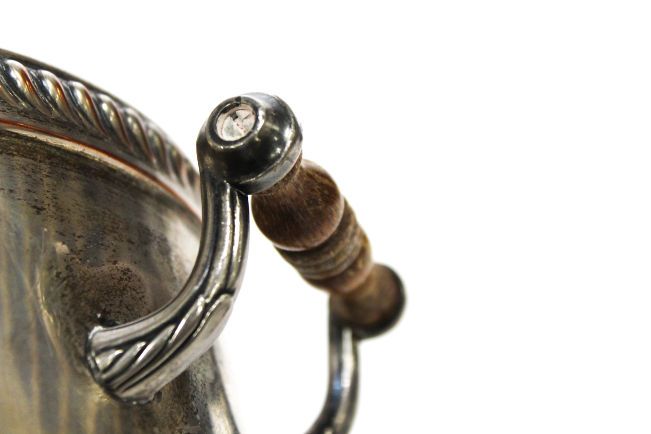 Silver Plate on Copper Two Handle Ice Bucket, 20th Century