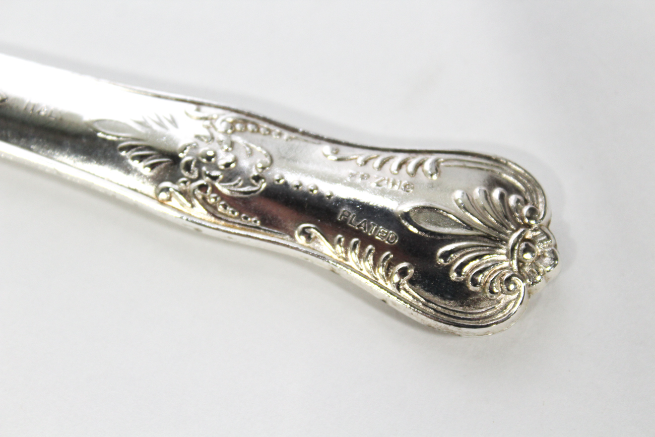 Italian Silver Plate Queen's Pattern Flatware, 20th Century