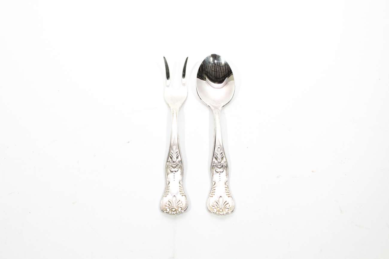 Italian Silver Plate Queen's Pattern Flatware, 20th Century