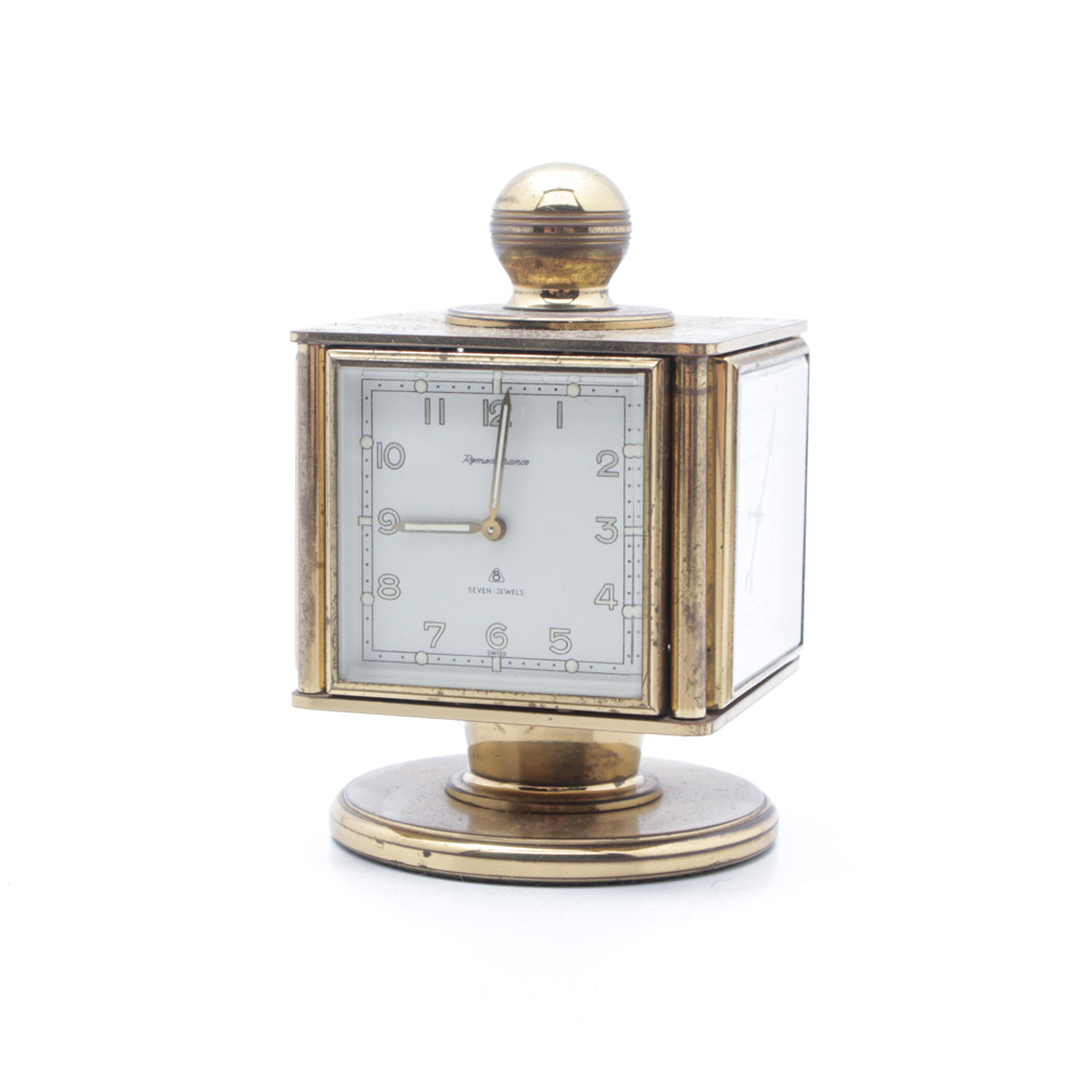 Vintage Remembrance Swiss Desk Clock and Weather Station