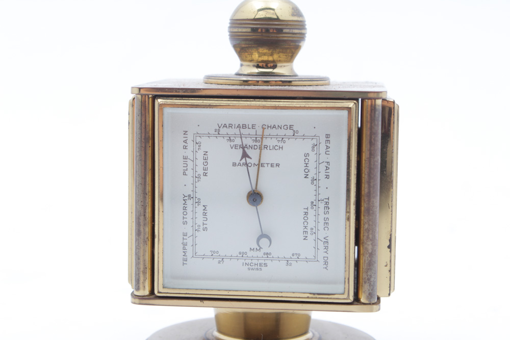 Vintage Remembrance Swiss Desk Clock and Weather Station