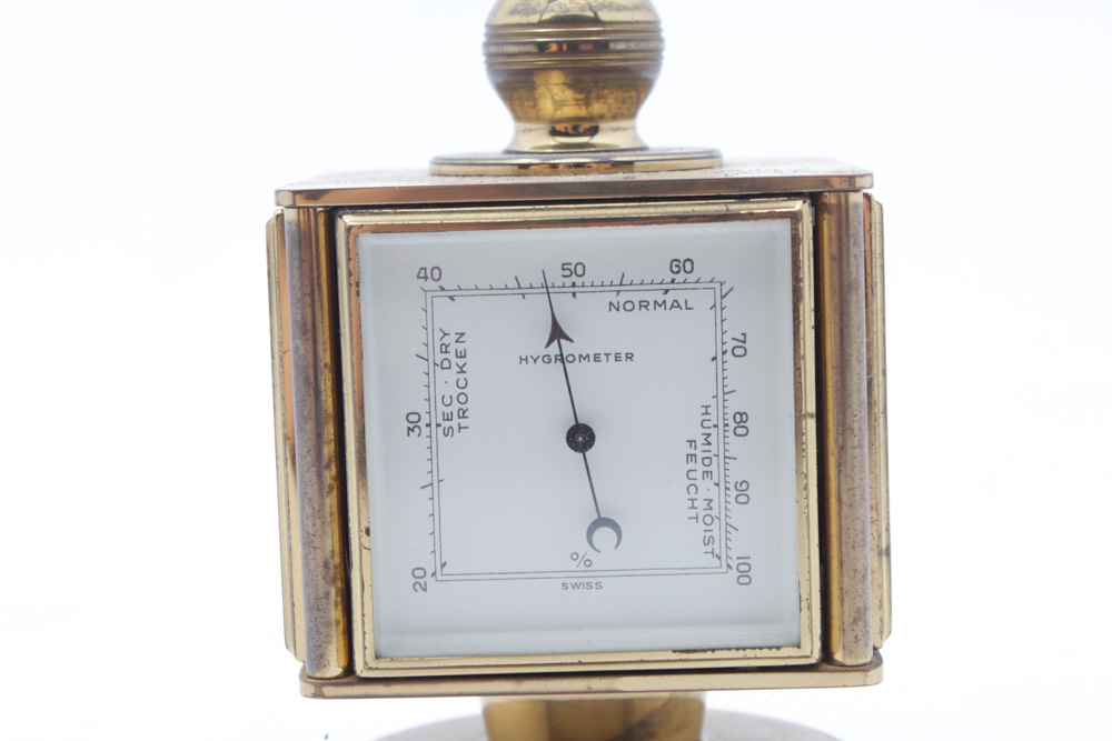 Vintage Remembrance Swiss Desk Clock and Weather Station