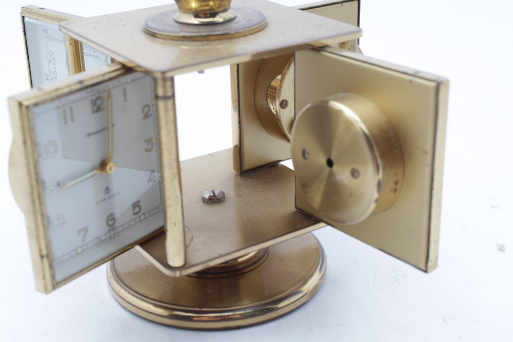 Vintage Remembrance Swiss Desk Clock and Weather Station