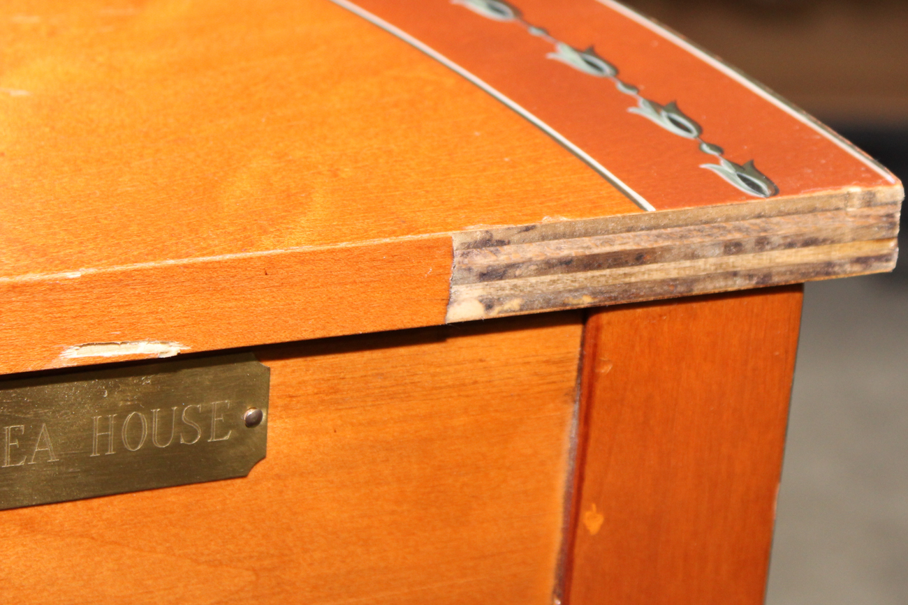 George III Style Paint-Decorated Demilune Console Table by Chelsea House