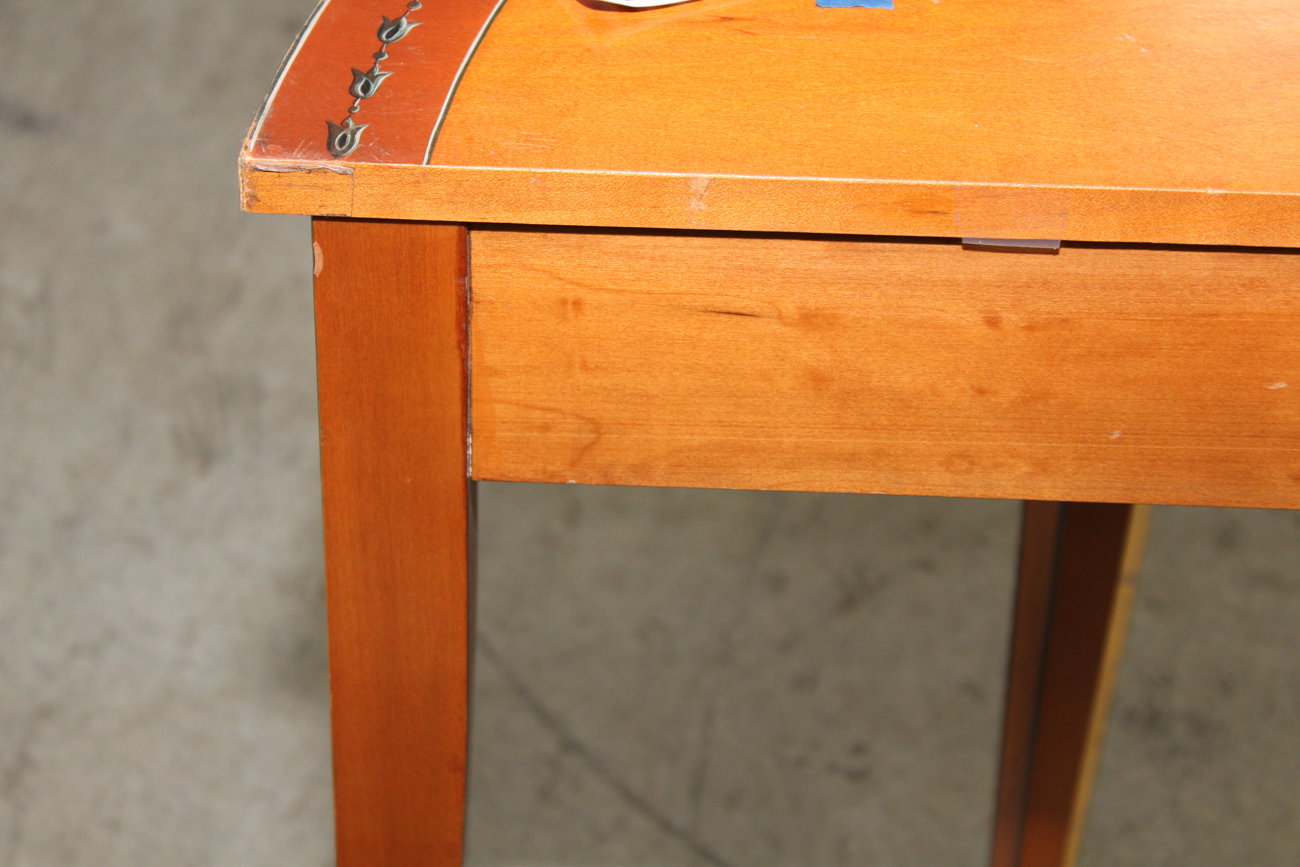 George III Style Paint-Decorated Demilune Console Table by Chelsea House