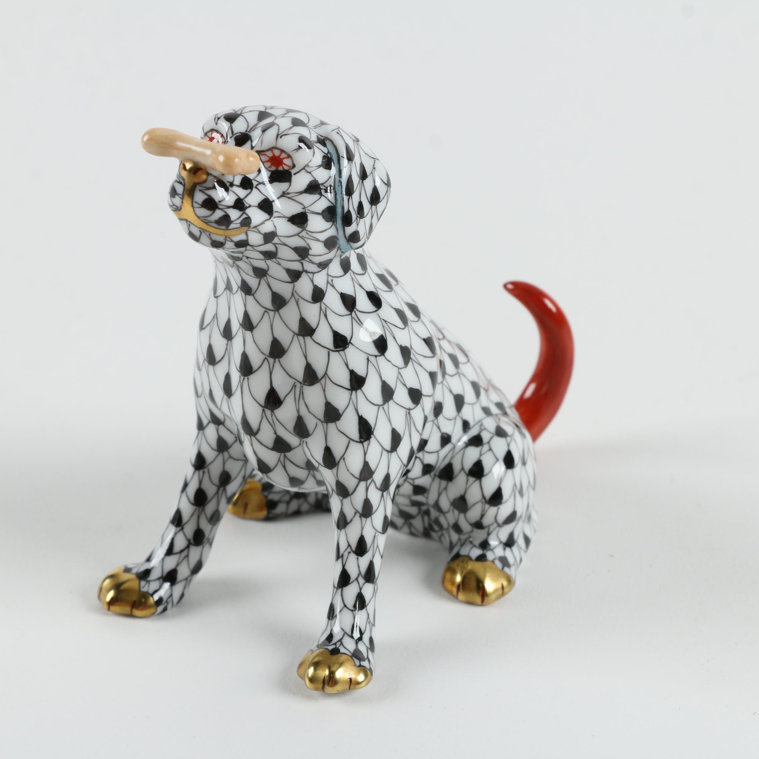 Herend Hungary Hand-Painted "Max with Bone" Porcelain Figurine