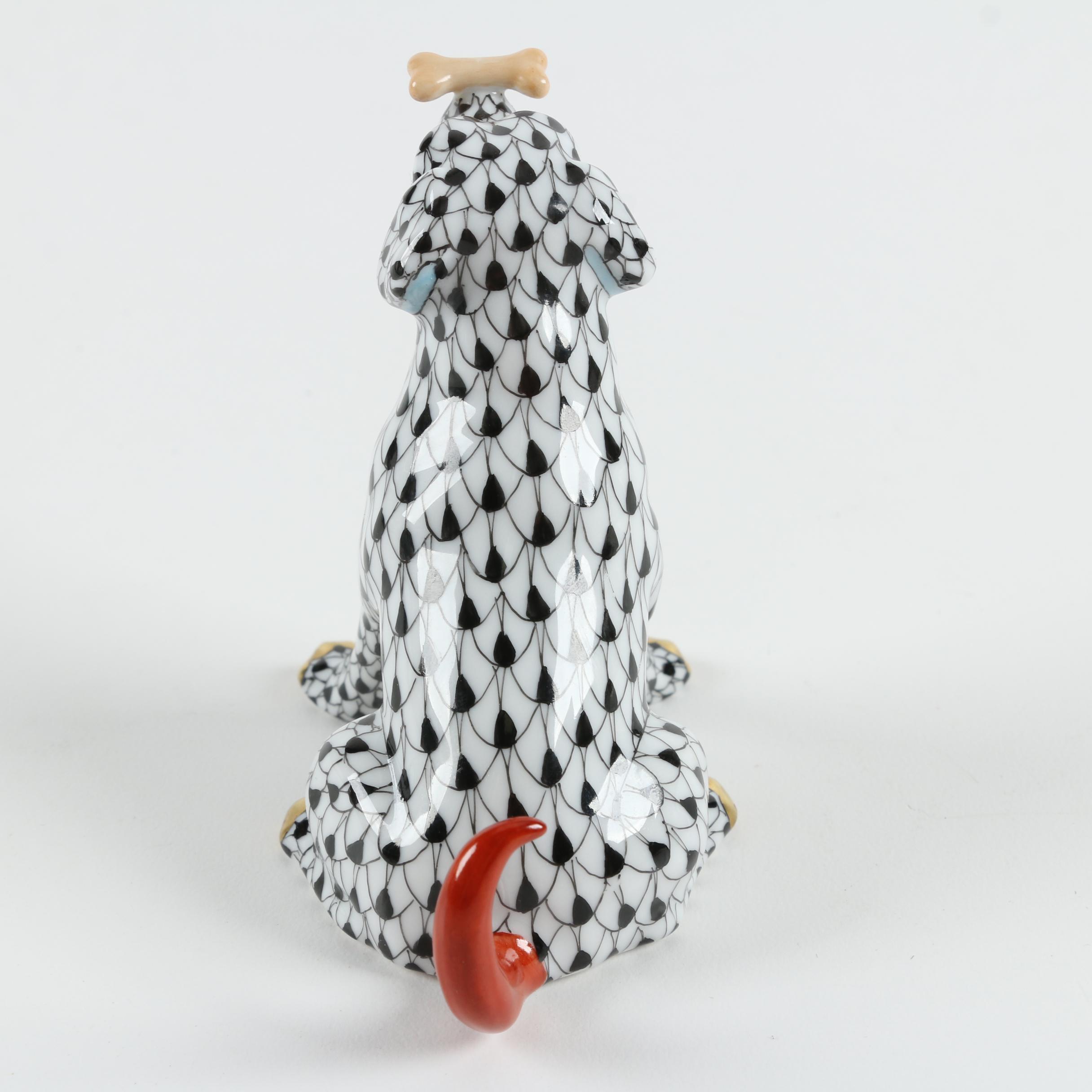 Herend Hungary Hand-Painted "Max with Bone" Porcelain Figurine