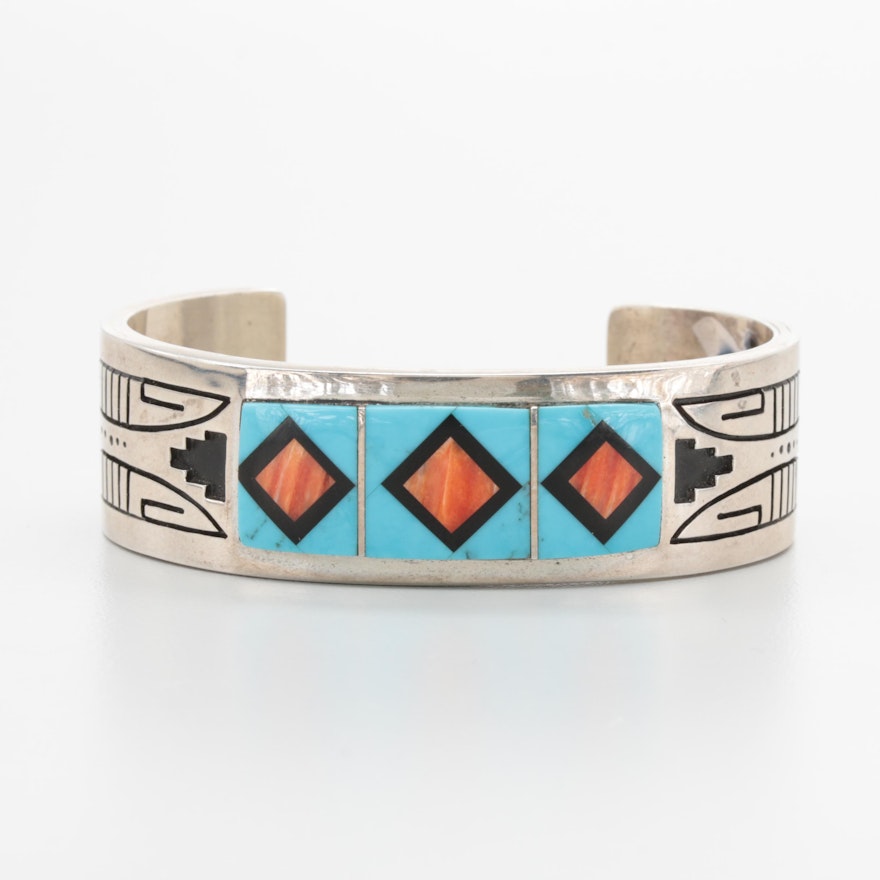 Navajo Diné Sterling Silver Gemstone Bracelet
