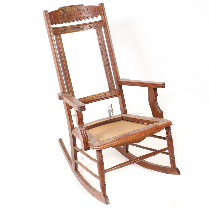 Eastlake Walnut Rocking Chair Frame