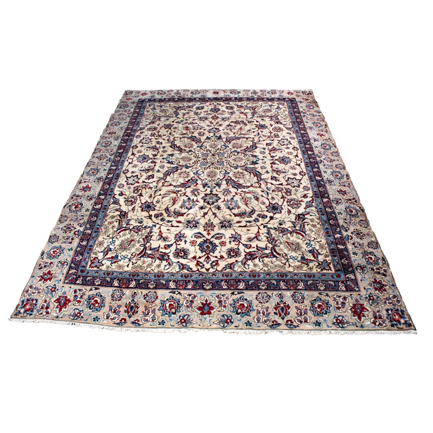 8'11 x 12'6 Semi-Antique Hand-Knotted Persian Kashmar Room Size Rug
