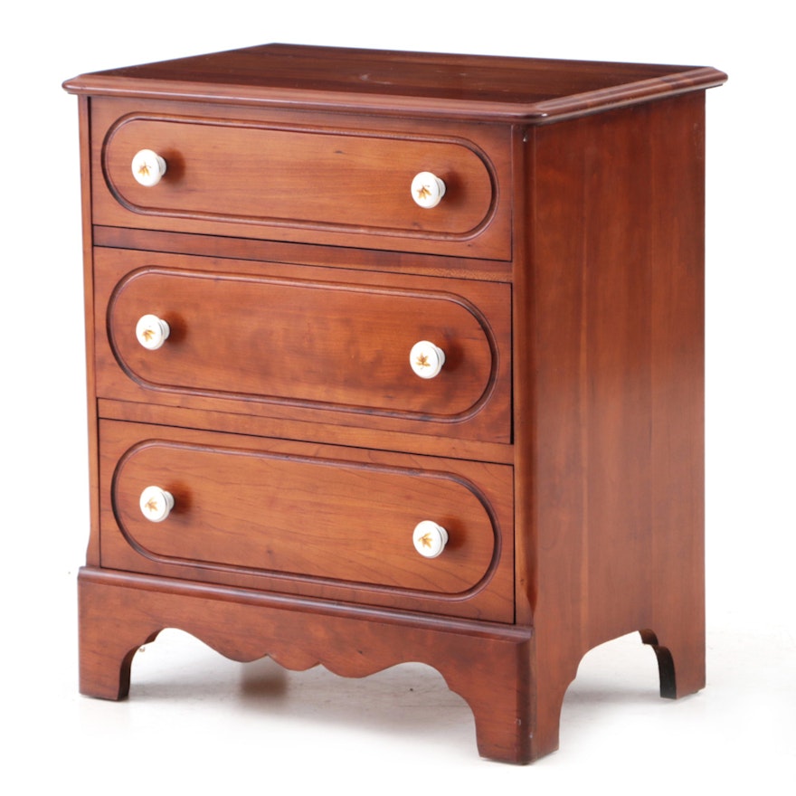 Small Cherry Chest with Porcelain Knobs.