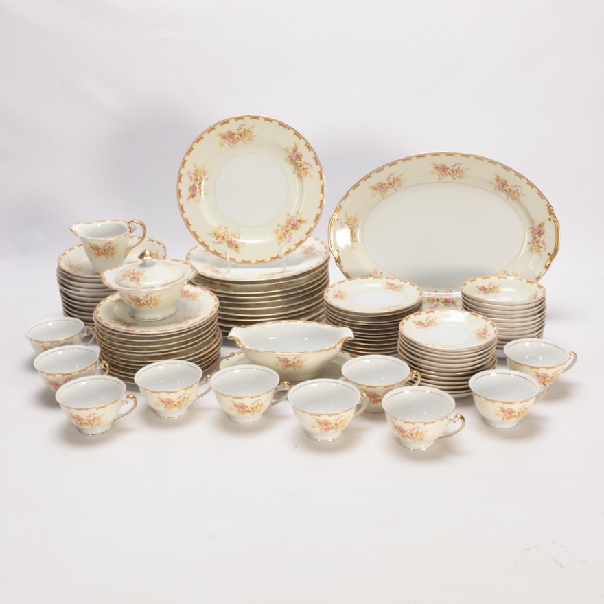 Set of Hira China Floral Porcelain Dinnerware