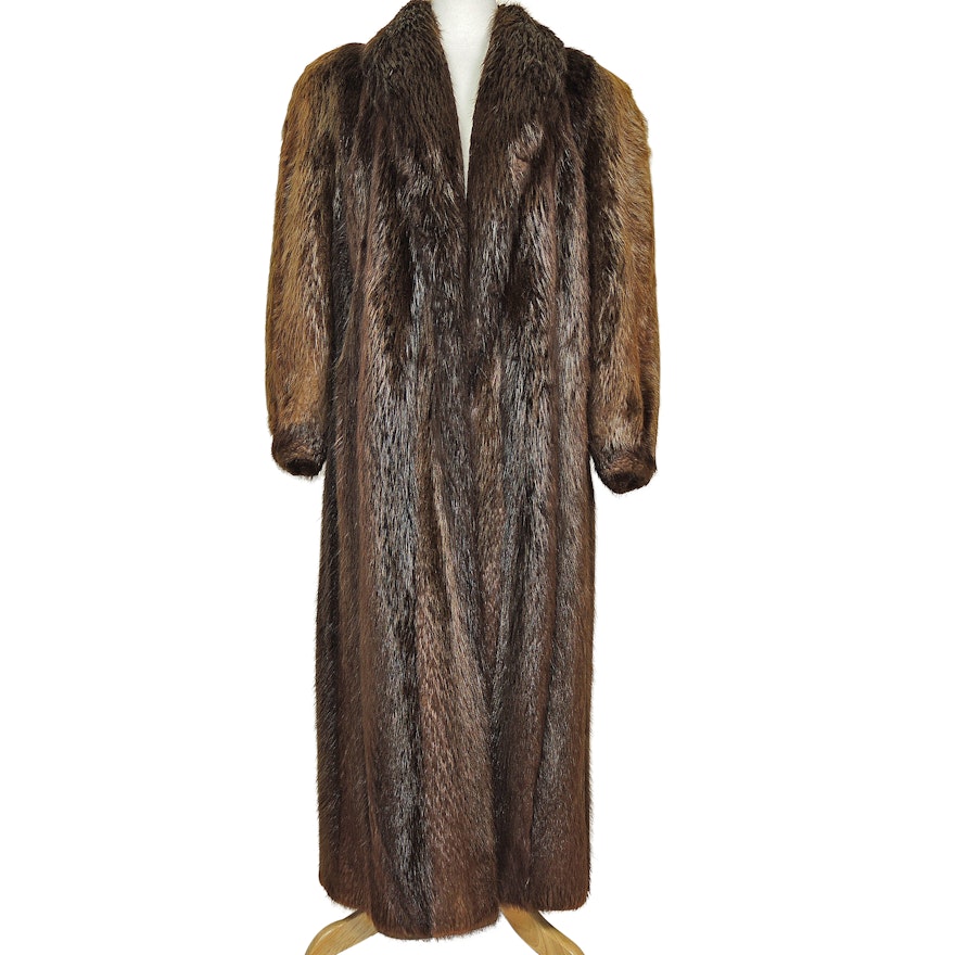 Vintage Full-Length Beaver Fur Coat