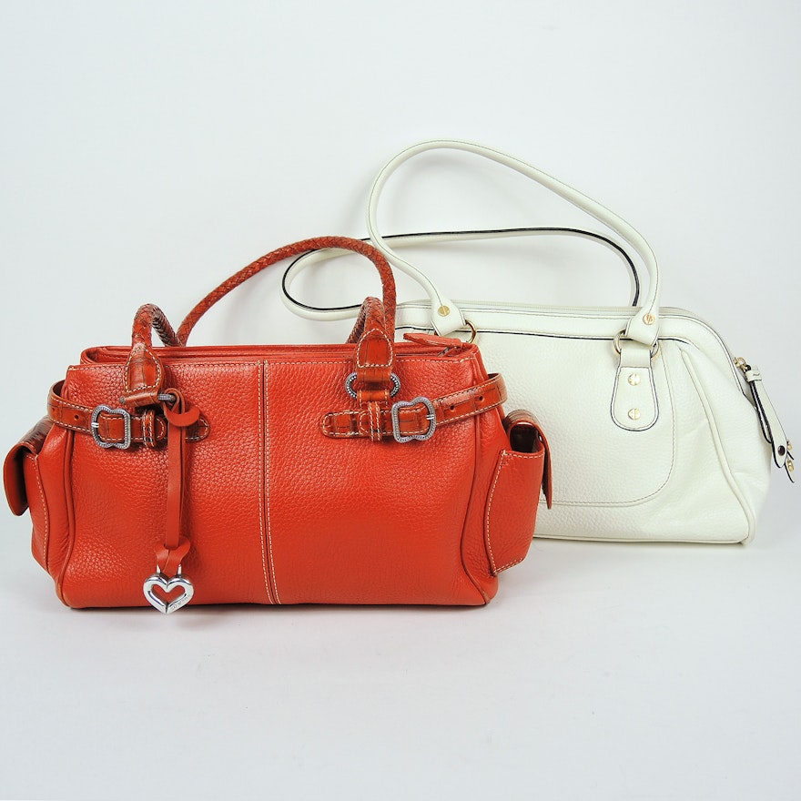 Isaac Mizrahi and Brighton Pebbled Leather Shoulder Bags