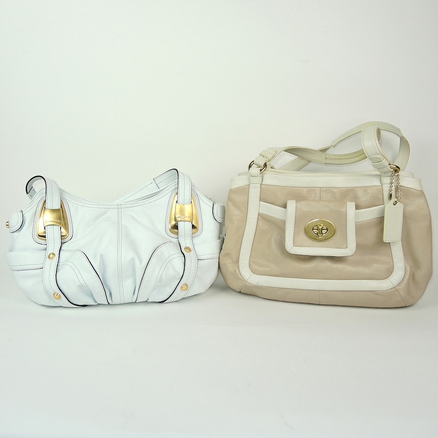 Coach Cricket Satchel and B. Makowsky White Leather Shoulder Bag