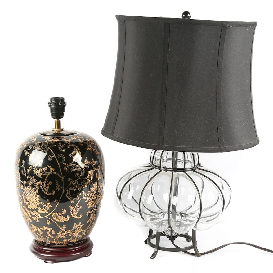 Contemporary Glass and Ceramic Table Lamps