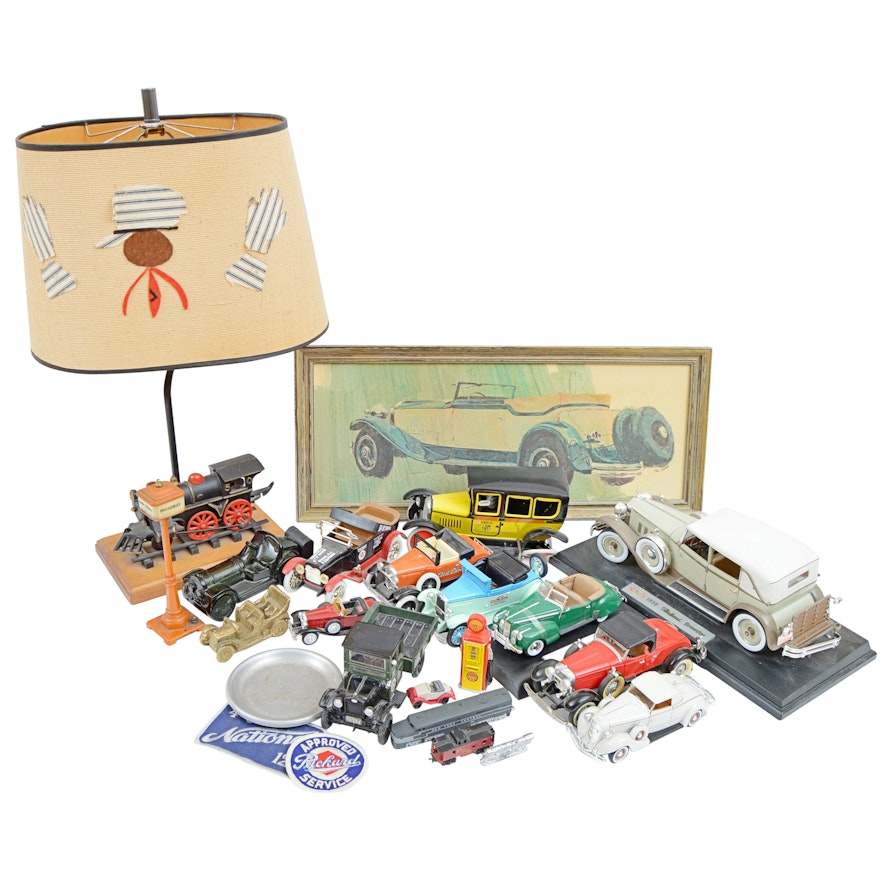 Model Cars and Trains with Train Lamp