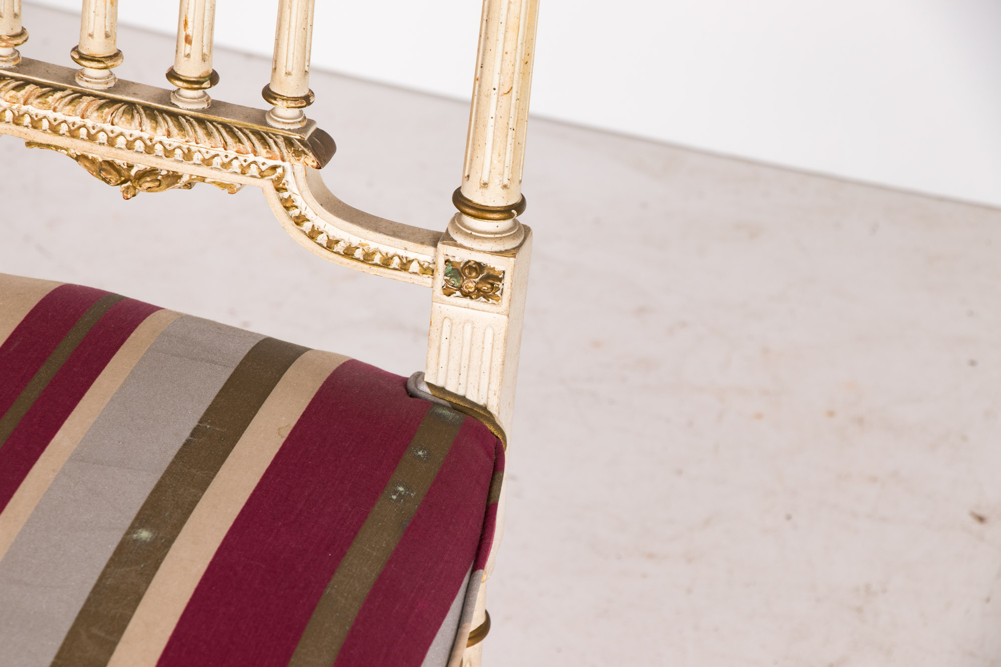 Pair of Neoclassical Style Cream-Painted and Parcel-Gilt Side Chairs, Circa 1900