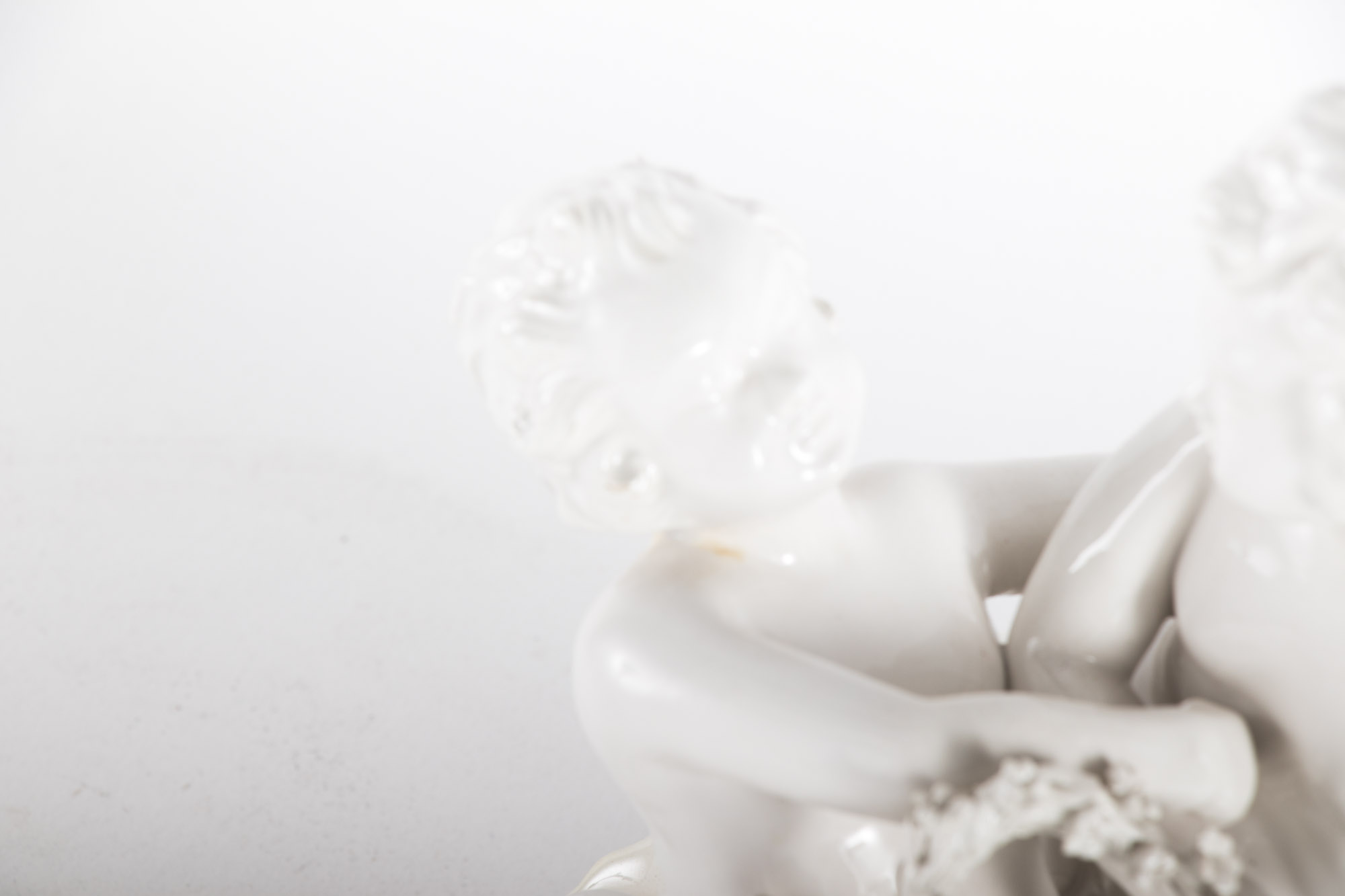 Italian White Porcelain Cherub Group, 20th Century