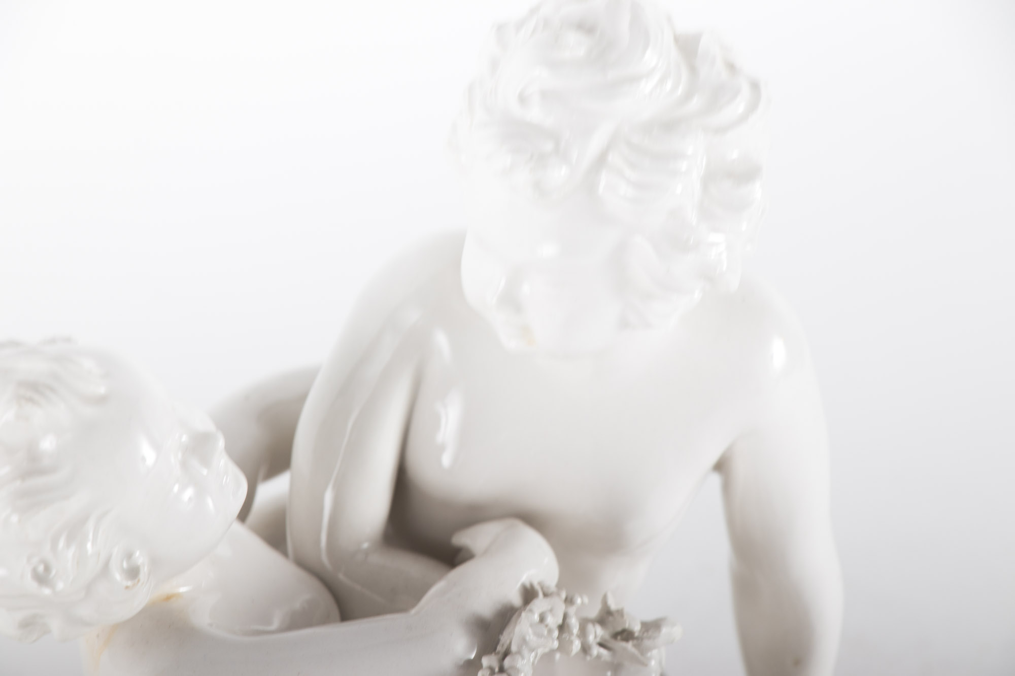 Italian White Porcelain Cherub Group, 20th Century