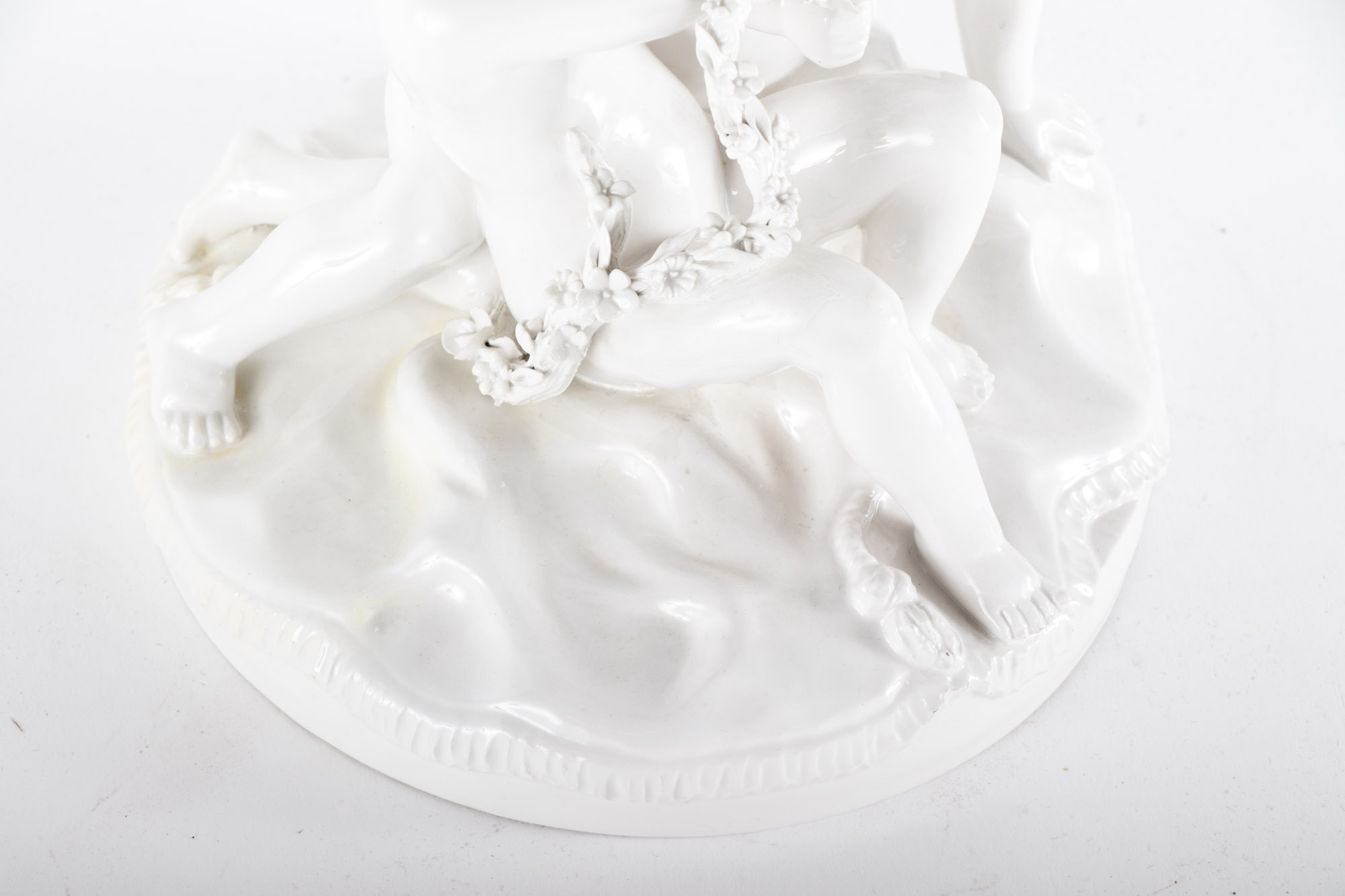 Italian White Porcelain Cherub Group, 20th Century