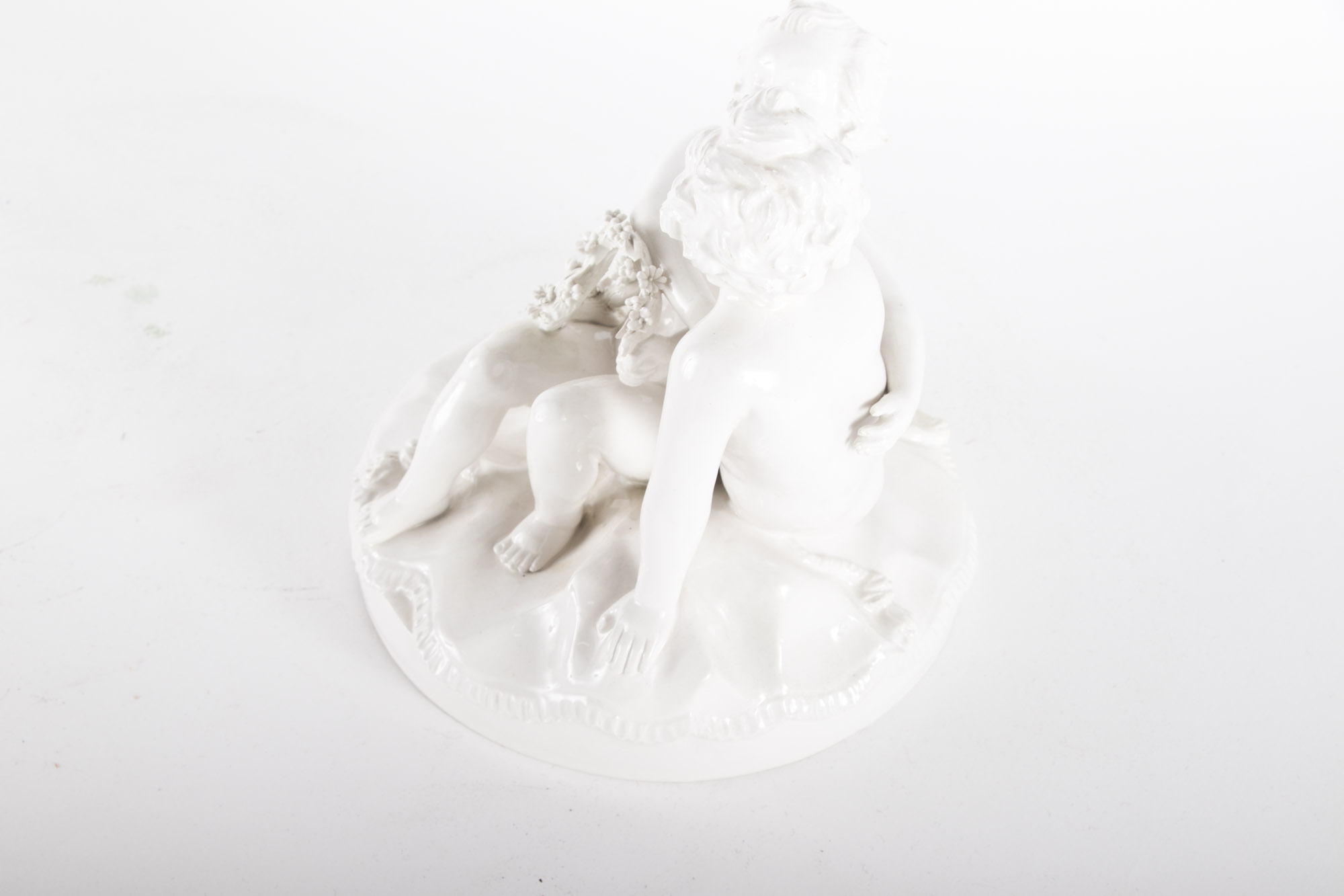 Italian White Porcelain Cherub Group, 20th Century