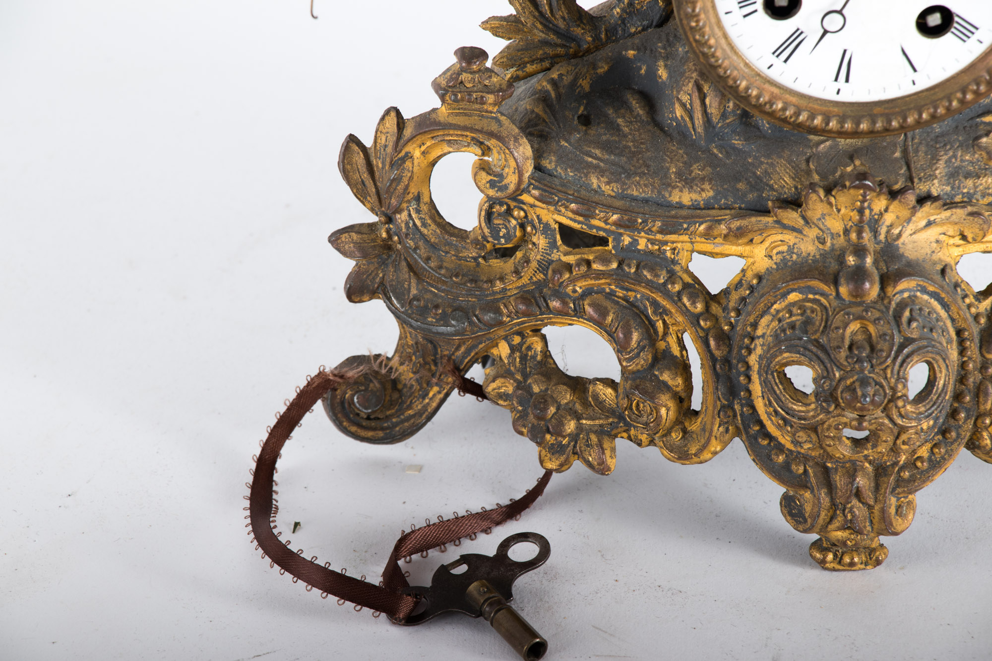 French Gilt-Metal Figural Mantel Clock, Late 19th Century