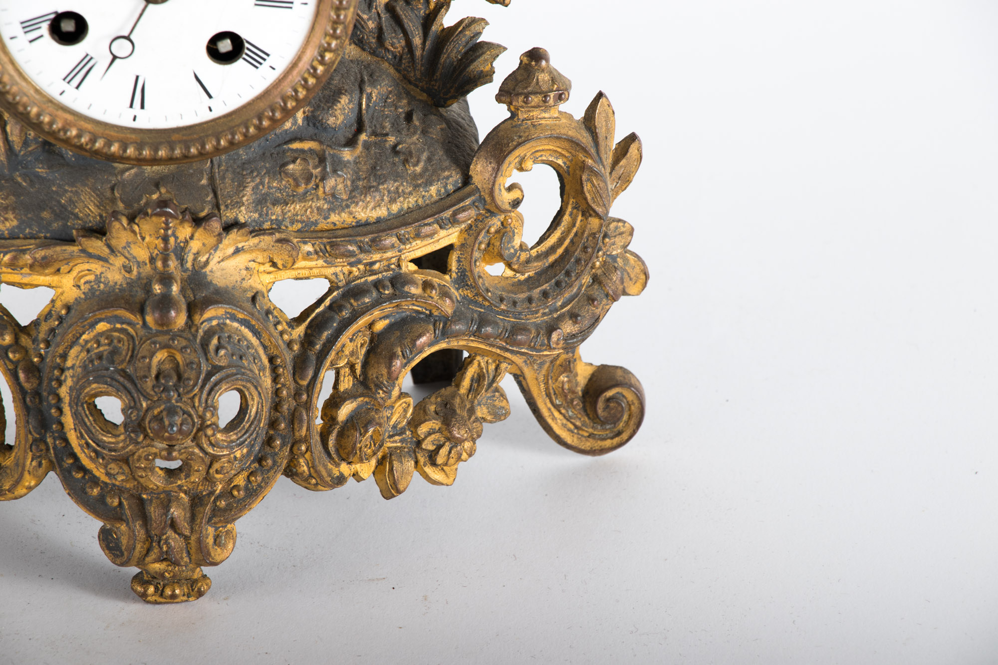 French Gilt-Metal Figural Mantel Clock, Late 19th Century