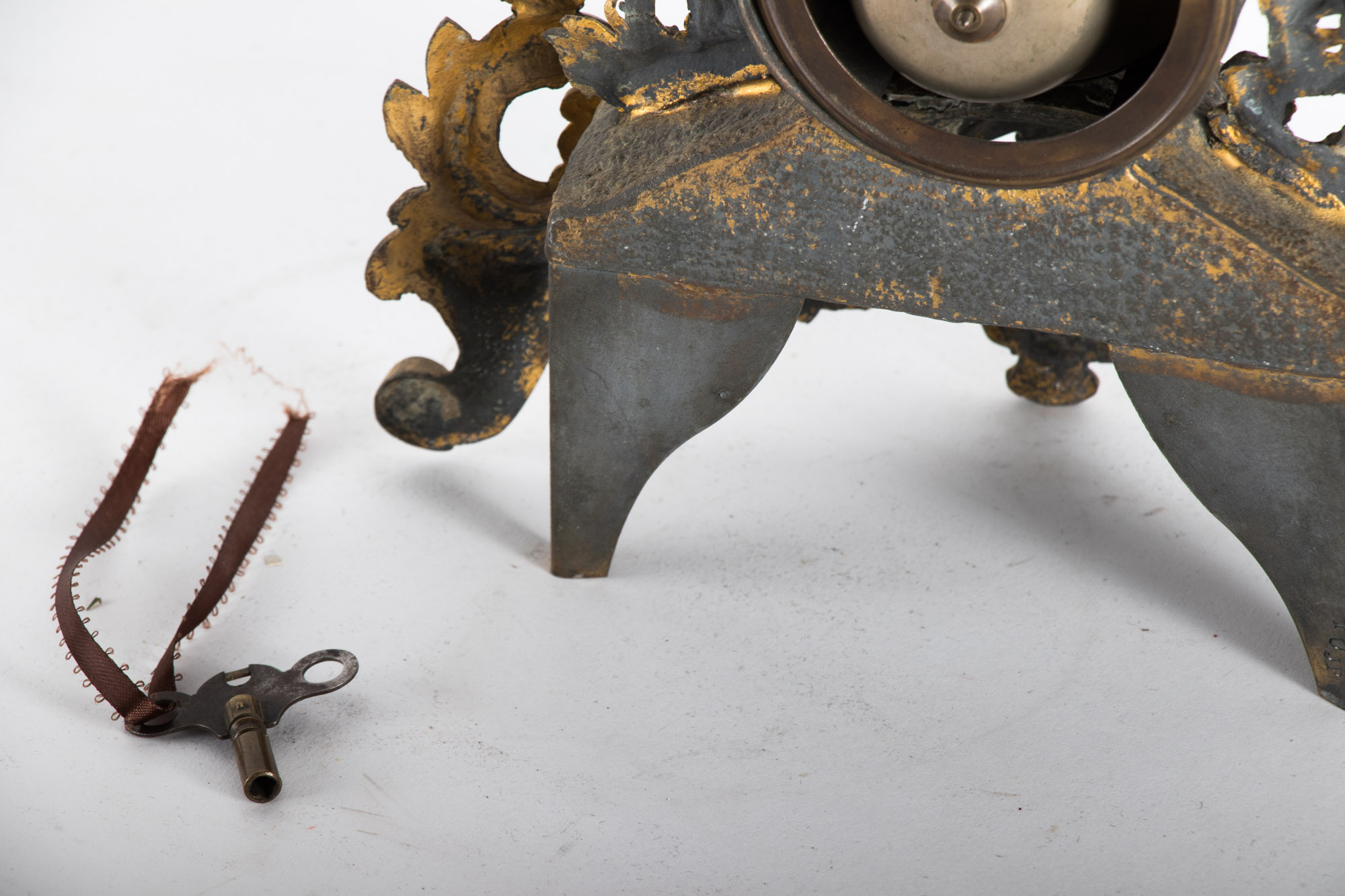 French Gilt-Metal Figural Mantel Clock, Late 19th Century