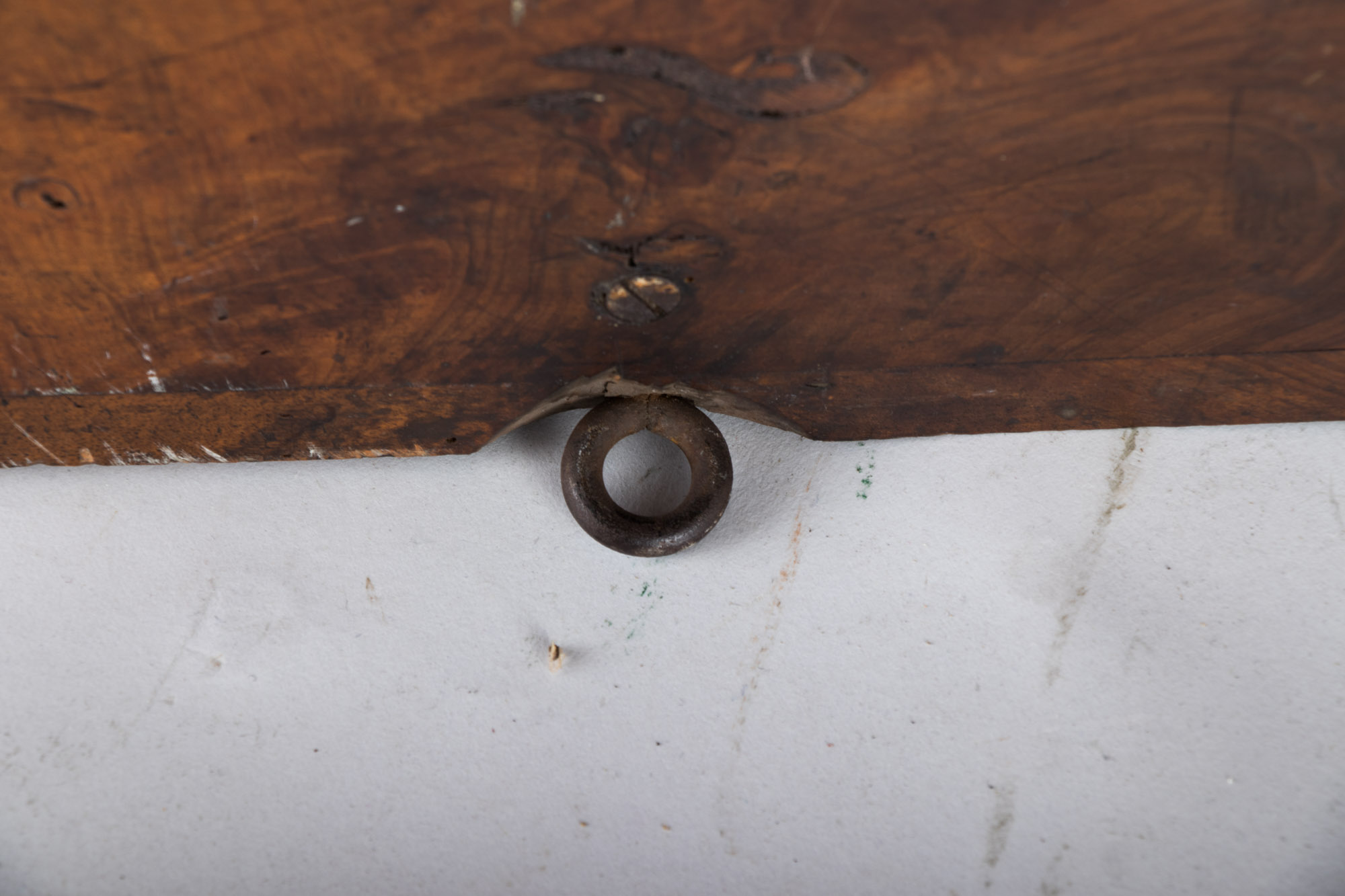 Antique German Biedermeier Walnut Hanging Shelf, 19th Century