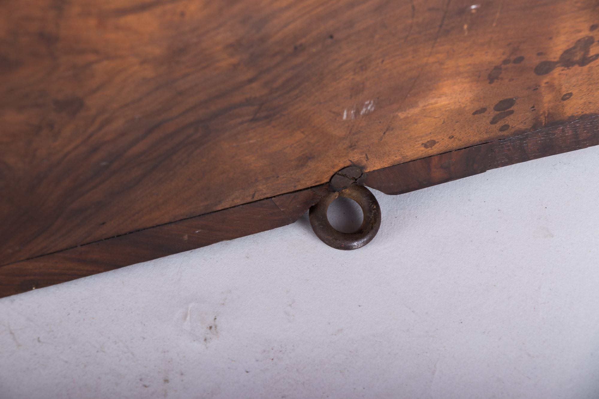 Antique German Biedermeier Walnut Hanging Shelf, 19th Century