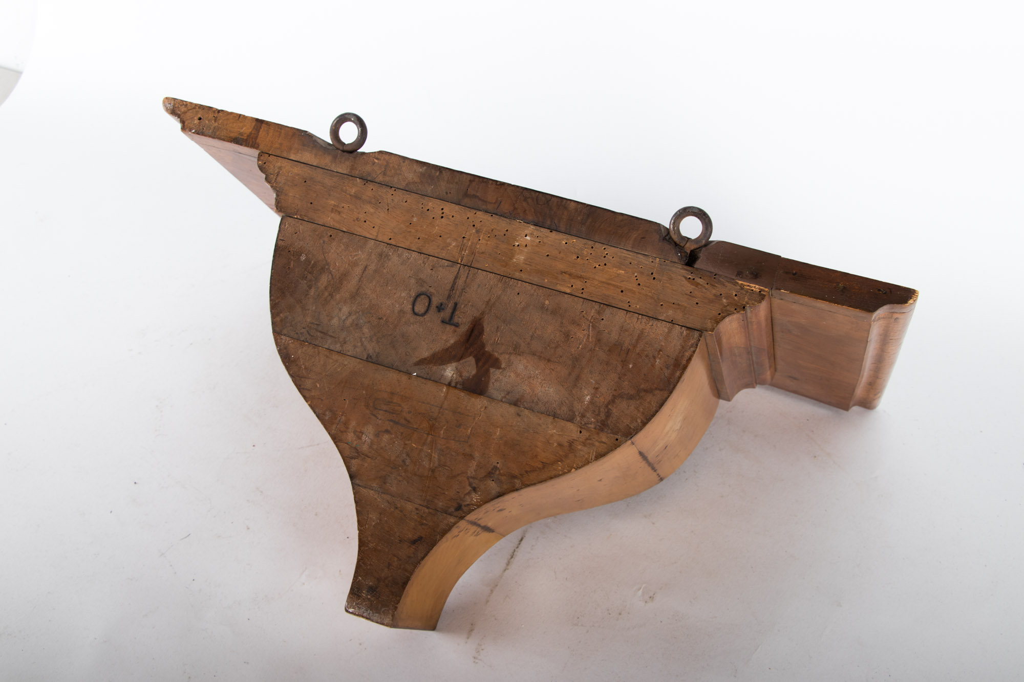 Antique German Biedermeier Walnut Hanging Shelf, 19th Century