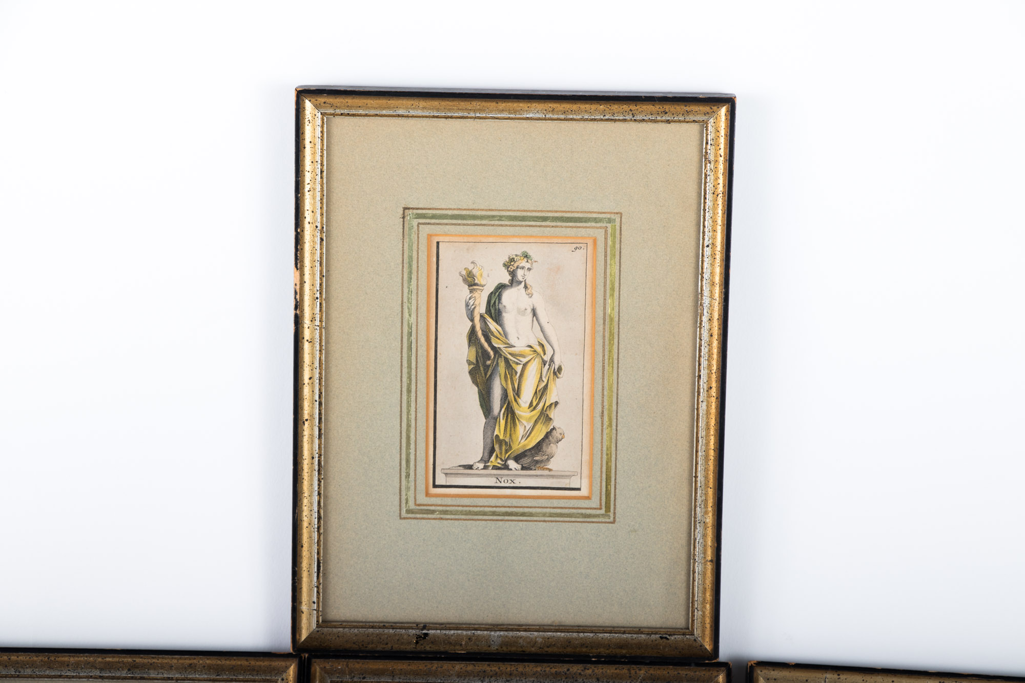 Framed Hand Colored Roman Mythology Prints, 19th Century