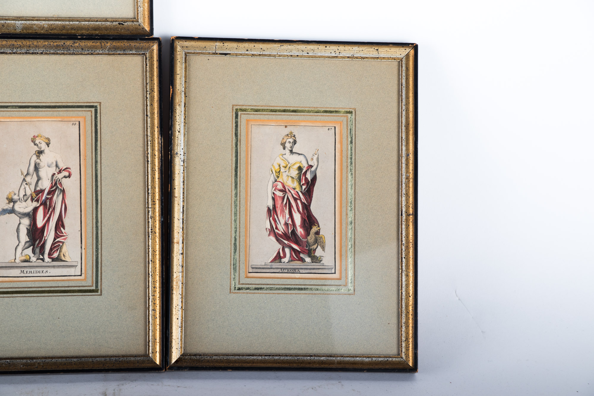 Framed Hand Colored Roman Mythology Prints, 19th Century