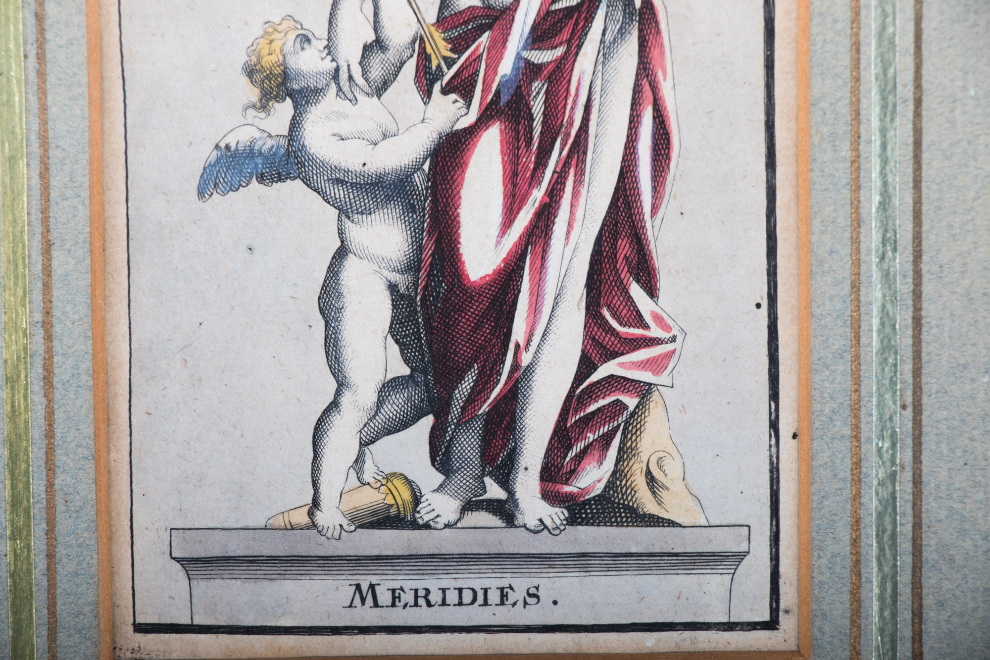 Framed Hand Colored Roman Mythology Prints, 19th Century