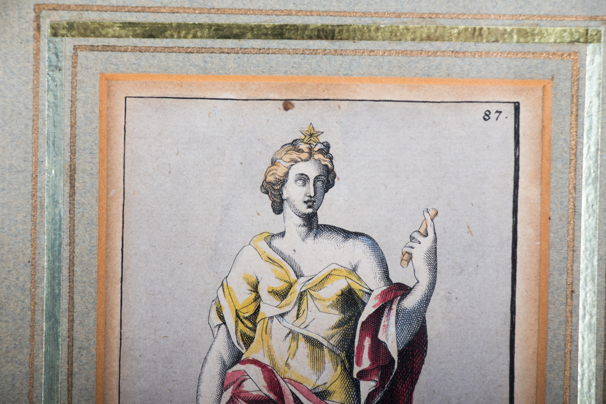 Framed Hand Colored Roman Mythology Prints, 19th Century