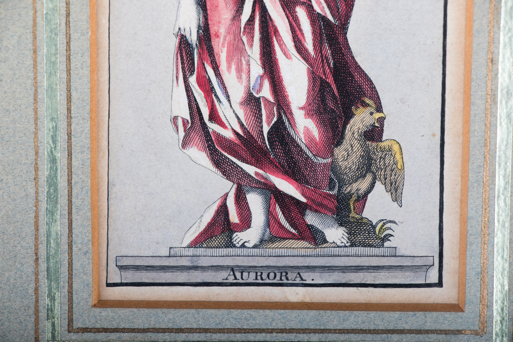 Framed Hand Colored Roman Mythology Prints, 19th Century