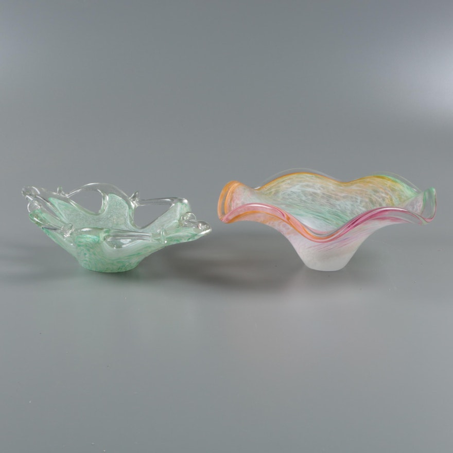 Murano Art Glass Console Bowls