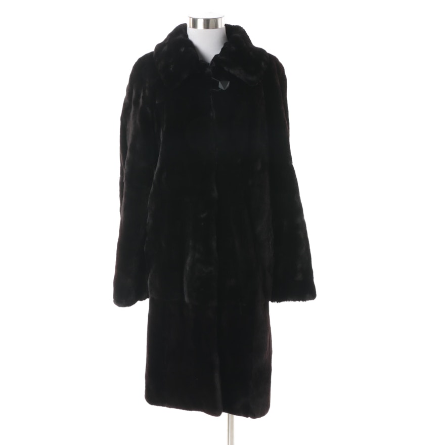 Women's Black Sheared Beaver Fur Coat